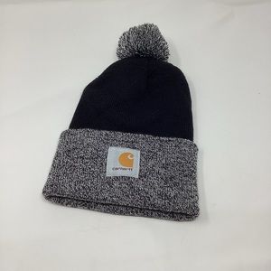 CARHARTT beanie knit pom-pom cuffed women's one size gray black
